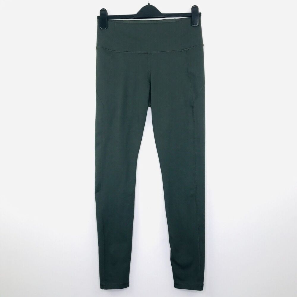 Under Armour Women's Medium Leggings Green Solid Ankle Cropped Athleisure BL9